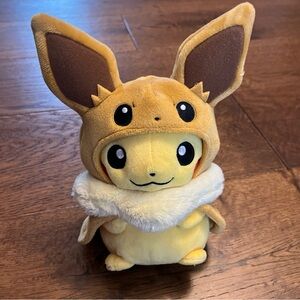 Pokemon Center Eevee Cape Pikachu Poké Plush 9 In 2019 EUC Rare Stuffed Poncho